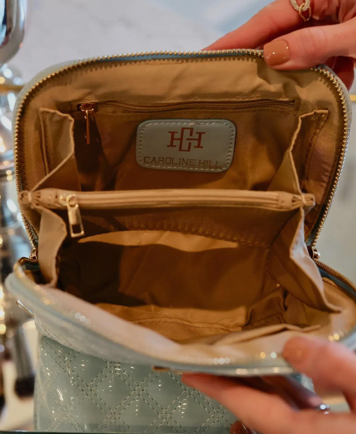 Ibiza Small Pouch - Blue Patent