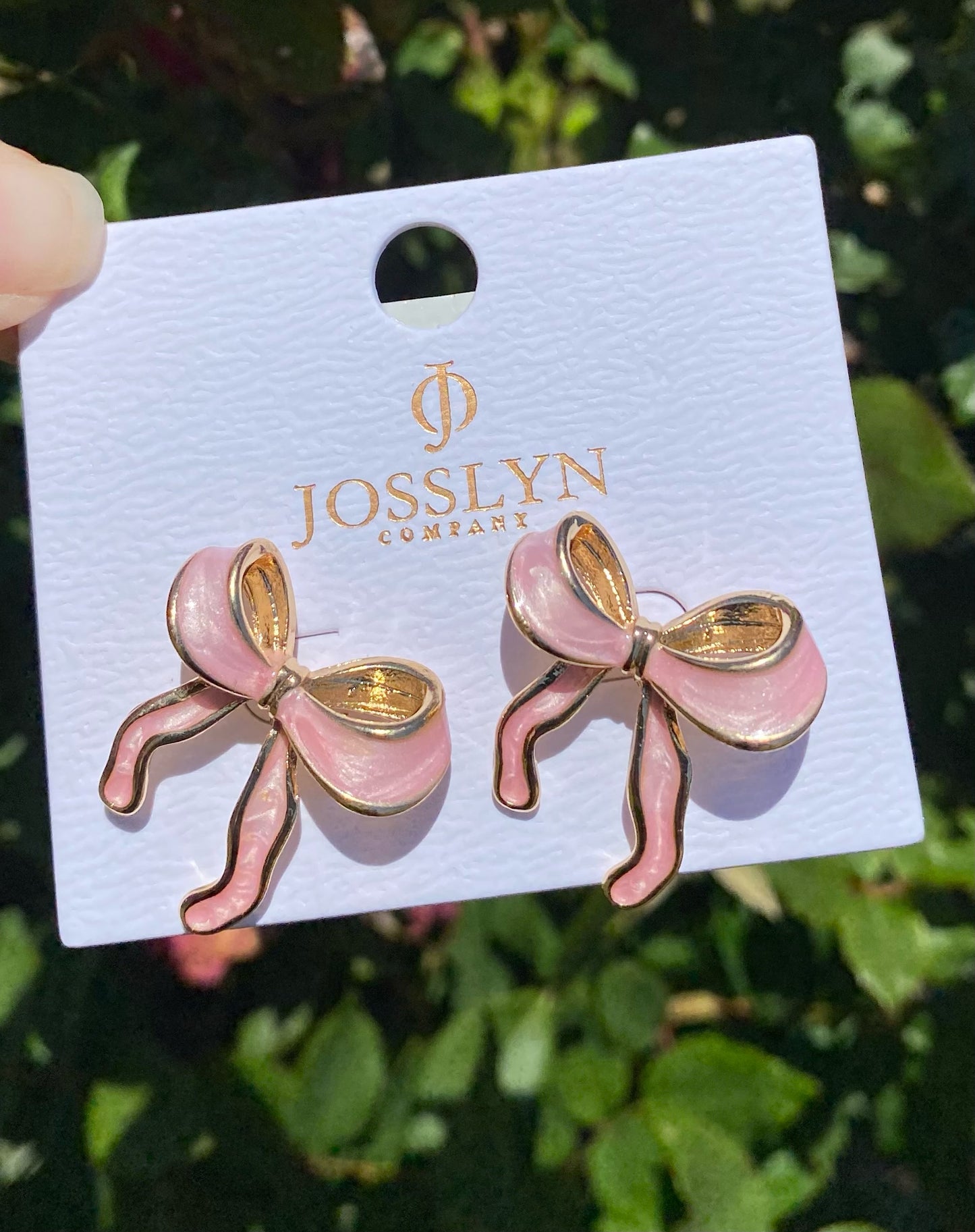 PINK-GOLD SILVER COLORFUL ENAMEL BOW EARRINGS