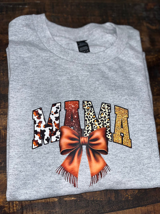 Animal Print Mama Tee w/ Bow