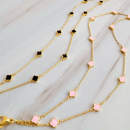 Petite Clover Layered Chain Bracelet