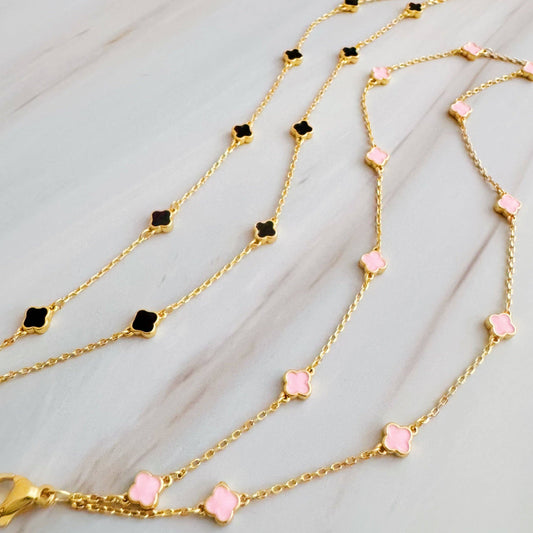 Petite Clover Layered Chain Bracelet