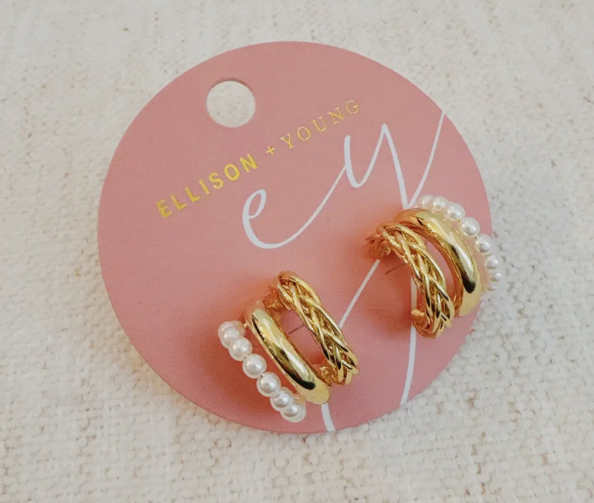EY Trio Lovely Pearl Earrings