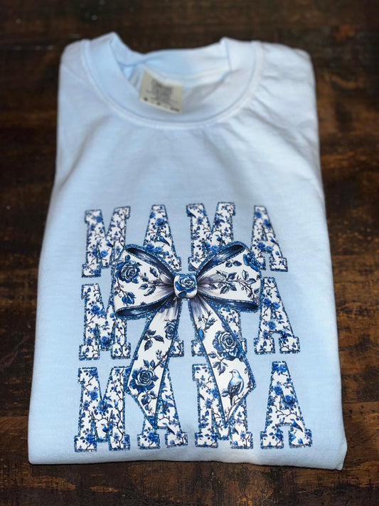 Blue Mama Tee with Bird