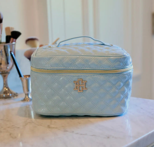 Hampton Train Case- Blue Patent