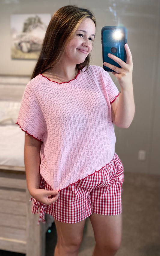 STRAWBERRY STITCH TOP