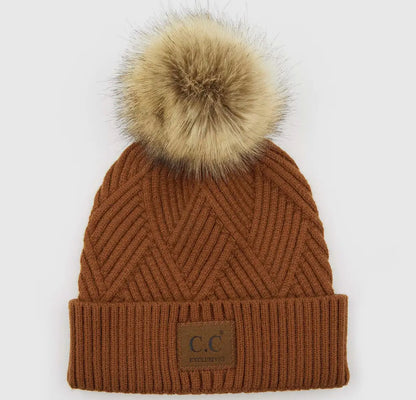 Cc Criss-Cross Suede Patch Beanie