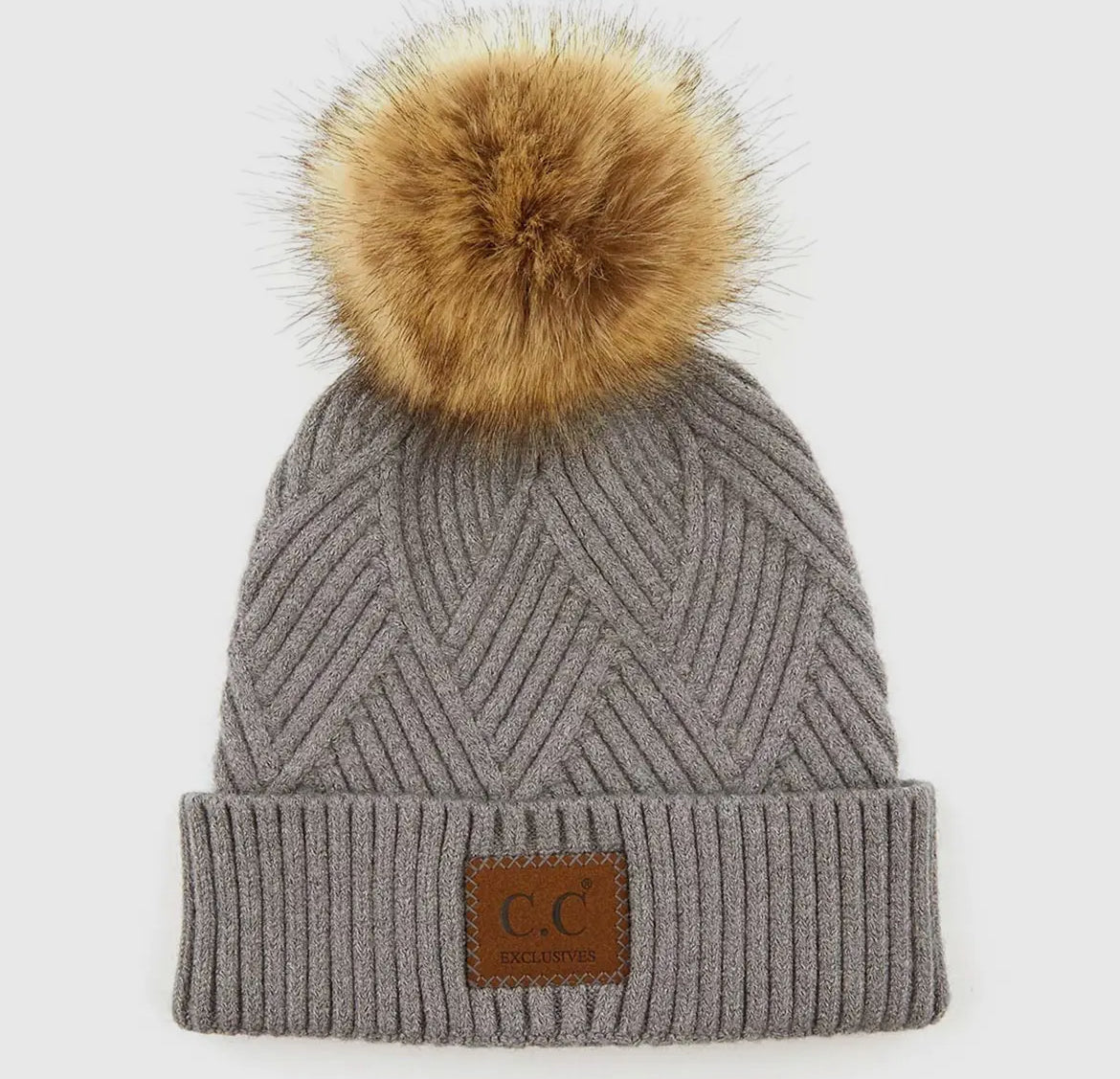 (spa-) Cc Criss-Cross Suede Patch Beanie