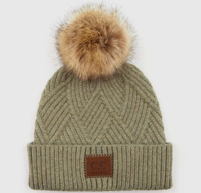 Cc Criss-Cross Suede Patch Beanie