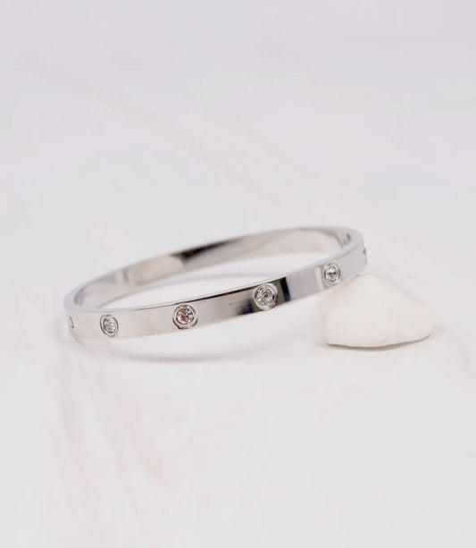 (spa-) Almeria Cz Metal Bracelet Silver