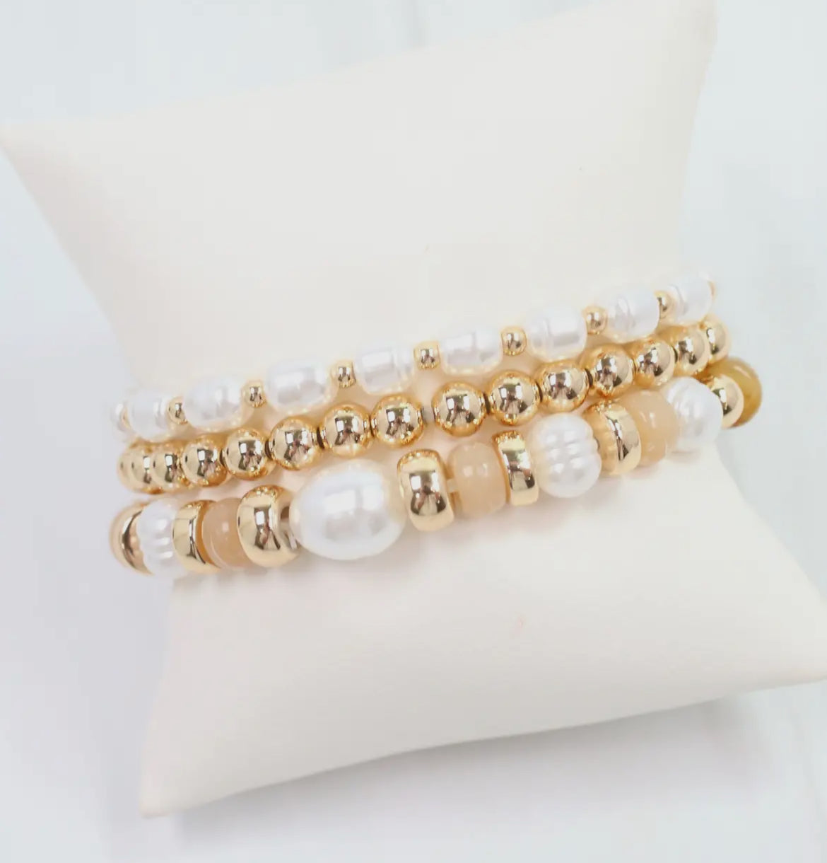 Bowie Bead & Pearl Stretch Bracelet