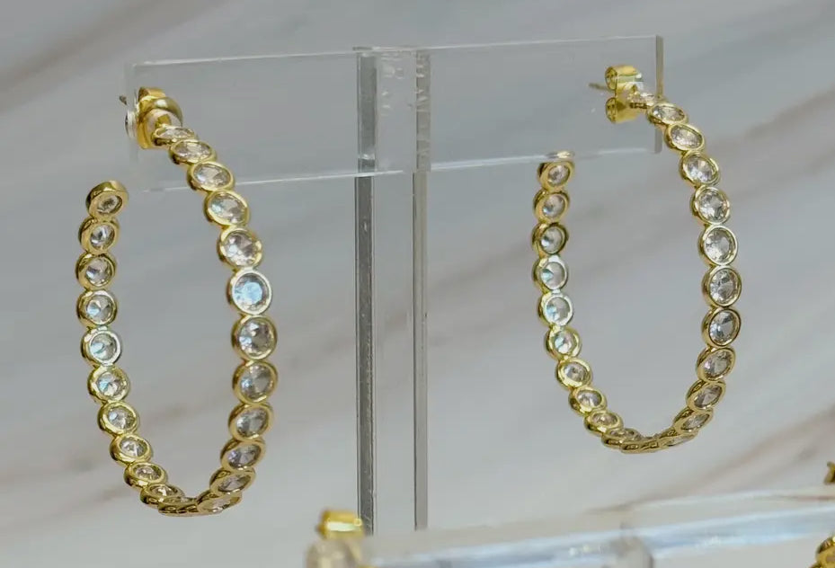 EY Crystal Hoop Earrings