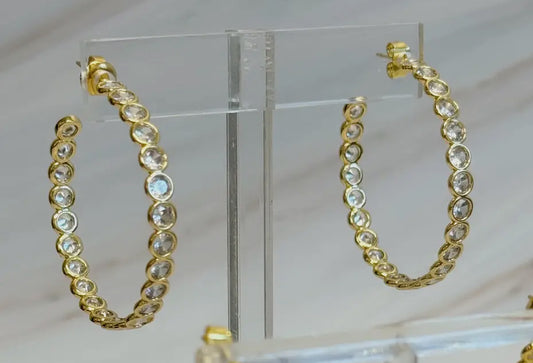 EY Crystal Hoop Earrings