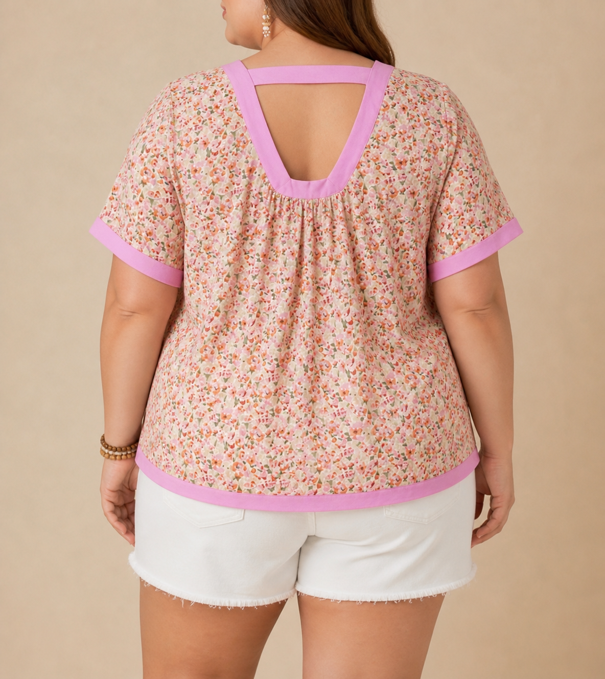 CURVY PINK MEADOW TOP