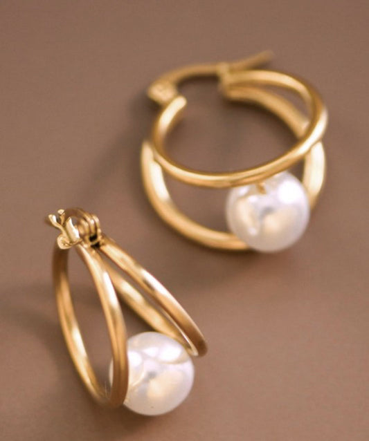 (spa-) 18k Waterproof Non-tarnish Stainless Steel Hoops